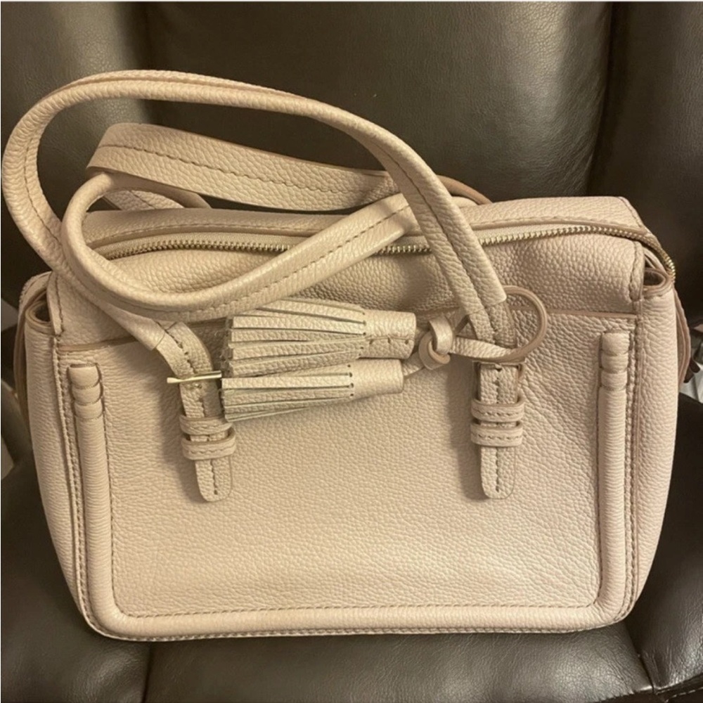 kate spade Pebbled Leather Satchel in Light Taupe